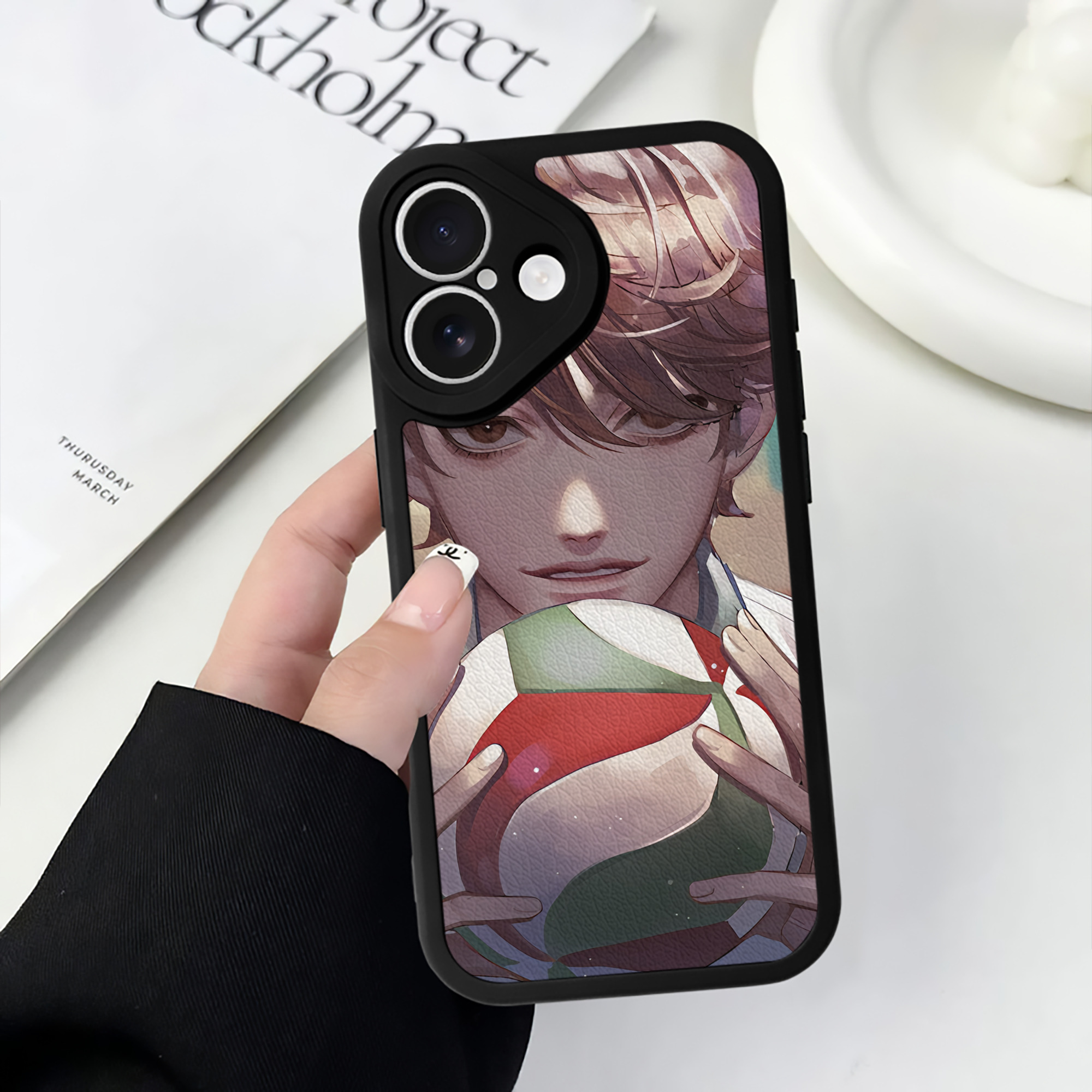 （画像用） ハイキュー!! Haikyu!! 【iPhone 16シリーズ対応】シリコンスマホケース（レザー調） 材質：シリコン